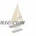 Decmode coastal 13 x 9 inch concrete and fabric sailboat sculpture beach décor, gray   566920386